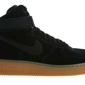 Nike Air Force One Black Suede Hi Top